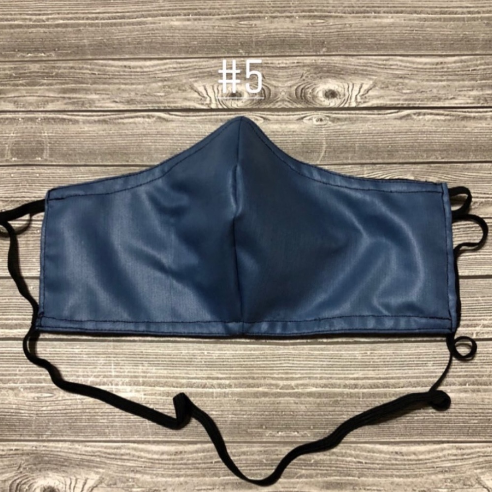 Blue face mask hanging option